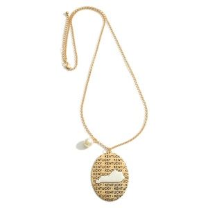 NWT Boutique Long Kentucky Necklace~Gold Tone